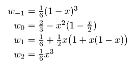 Interpolation weights for B-Spline