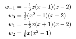 Interpolation weights for Schaum