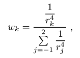 Interpolation weights for NNA