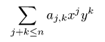 2D polynomial expression with limited total degree